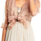 Adrianna Papell Women's Organza Wrap Jacket Beige Size Large