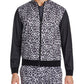 Tallia Men's Slim Fit Stretch Leopard Track Jacket Black Size Small