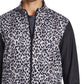 Tallia Men's Slim Fit Stretch Leopard Track Jacket Black Size Small