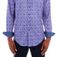 Tallia Men's Slim Fit Long Sleeve Shirt With Face Mask Blue Size Medium