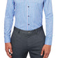 Construct Men's Slim Fit Plaid Comfort Dress Shirt Blue Size Medium