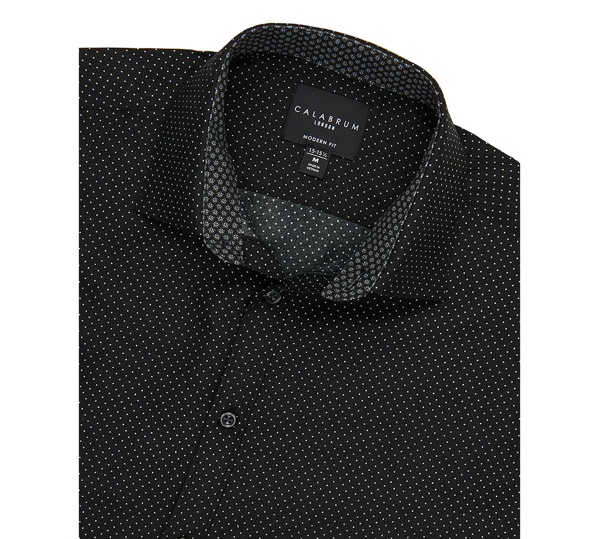 Calabrum Men's Regular Fit Performance Dress Shirt Black Size X-Large