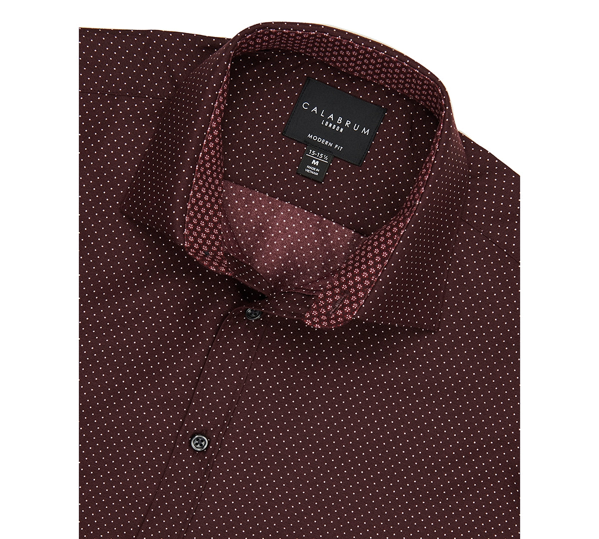 Calabrum Men's Regular Fit Performance Dress Shirt Red Size Large