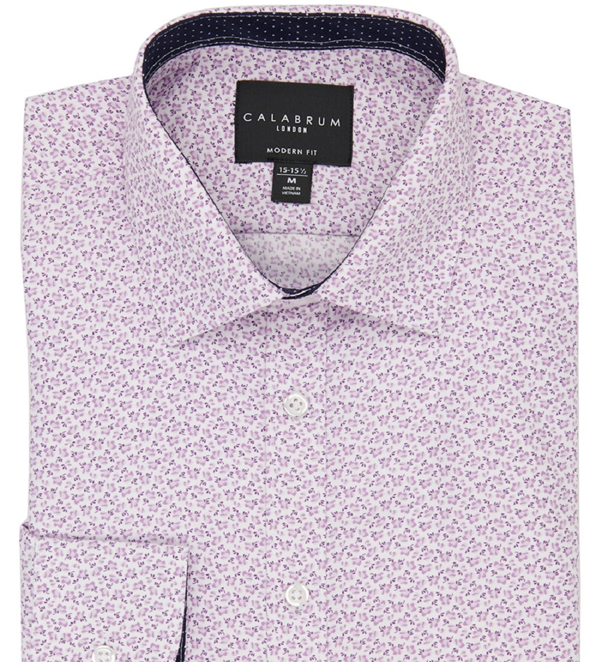 Calabrum Men's Regular Fit Performance Dress Shirt Purple Size X-Large