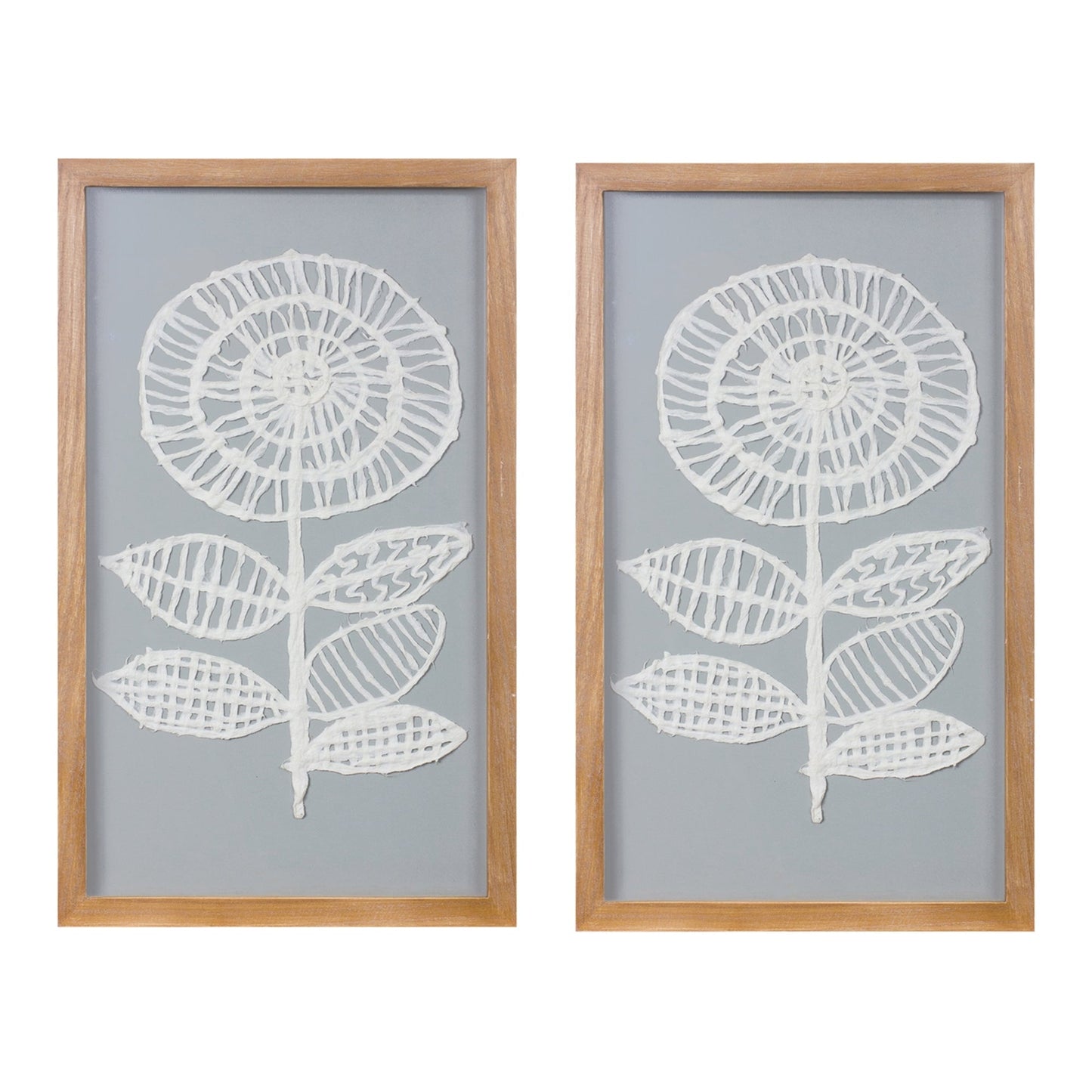 Framed Paper Mache Flower Wall Art (Set of 2)