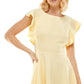 Crystal Doll Junior's Ruffle Sleeve Fit & Flare Dress Yellow Size Large
