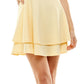 Crystal Doll Junior's Ruffle Sleeve Fit & Flare Dress Yellow Size Large