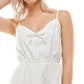 Crystal Doll Junior's Bow-Front Tiered Dress White Size Medium