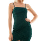 Crystal Doll Junior's Gathered Tulip Hem Dress Green Size 11