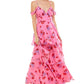 Crystal Doll Junior's Cold Shoulder Tiered Maxi Dress Pink Size 3