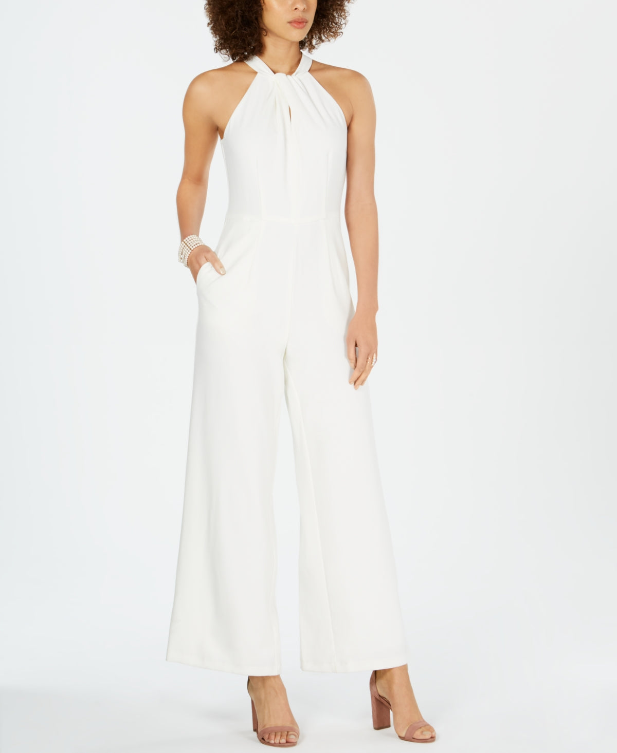 Julia Jordan Women's Halter Neck Jumpsuit White Size 6