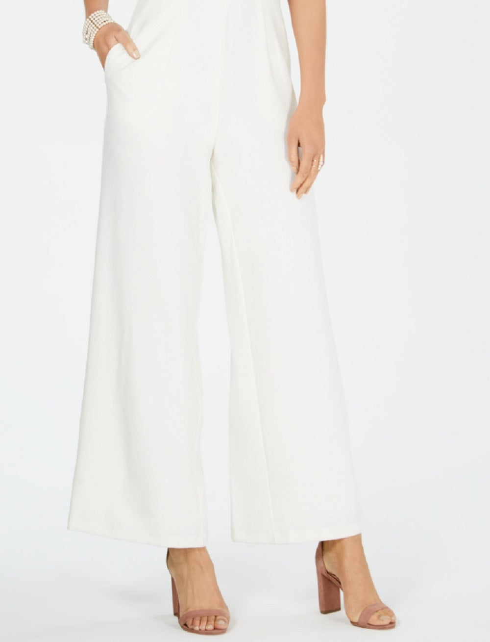 Julia Jordan Women's Halter Neck Jumpsuit White Size 6