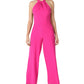 Julia Jordan Women's Halter Neck Jumpsuit Pink Size 10