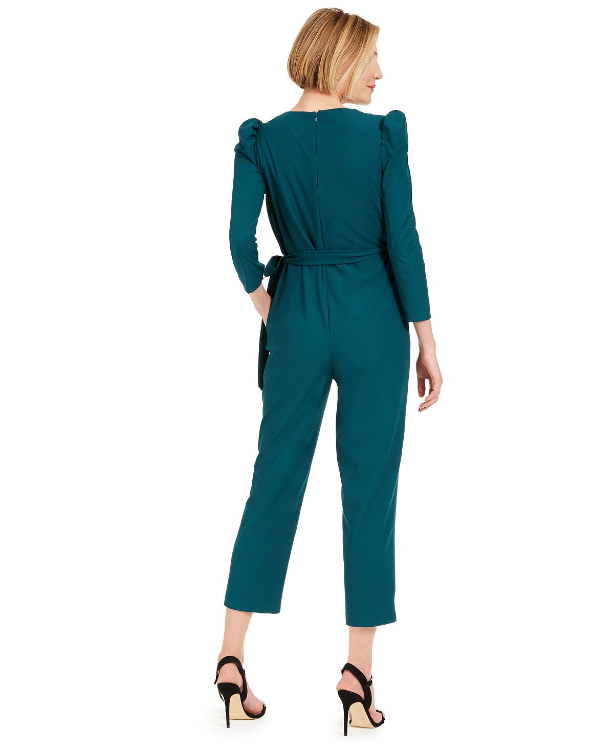 Julia Jordan Women's Puff Shoulder Jumpsuit Green Size 2