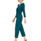 Julia Jordan Women's Puff Shoulder Jumpsuit Green Size 2