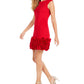 Donna Ricco Women's Ruffled Hem Sheath Dress Red Size 8