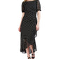 Julia Jordan Women's Polka Dot Ruffled Maxi Dress Black Size 16