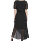 Julia Jordan Women's Polka Dot Ruffled Maxi Dress Black Size 16