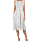 Julia Jordan Women's Zippered Ruffled Embroidered Flutter Sleeve Square Neck Dress White Size 12