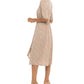 Robbie Bee Women's Printed Faux Wrap Dress Brown Size Large