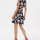 Robbie Bee Women's Triple Ruffle Fit & Flare Dress Blue Size Petite Large