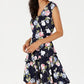 Robbie Bee Women's Triple Ruffle Fit & Flare Dress Blue Size Petite Large