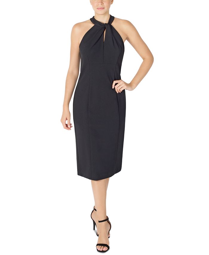 Julia Jordan Women's Twist Neck Sheath Dress Black Size 10