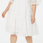 Robbie Bee Women's Lace Cold Shoulder Dress White Size 3X