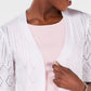 Robbie Bee Women's Short Sleeve Crocheted Shrug White Size Petite Medium