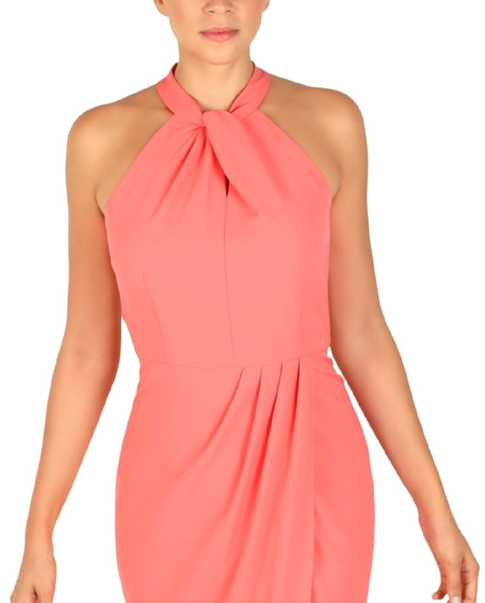 Julia Jordan Women's Knot Neck Halter Dress Orange Size 6