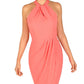 Julia Jordan Women's Knot Neck Tulip Hem Midi Dress Orange Size 12