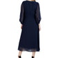 Donna Ricco Women's Clip Dot Midi Dress Blue Size 16