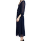 Donna Ricco Women's Clip Dot Midi Dress Blue Size 16