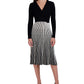 Robbie Bee Women's Two Tone Belted Sweater Dress Black Size Small