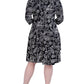 Robbie Bee Women's V Neck 3/4 Sleeve A Line Dress Black Size 2X