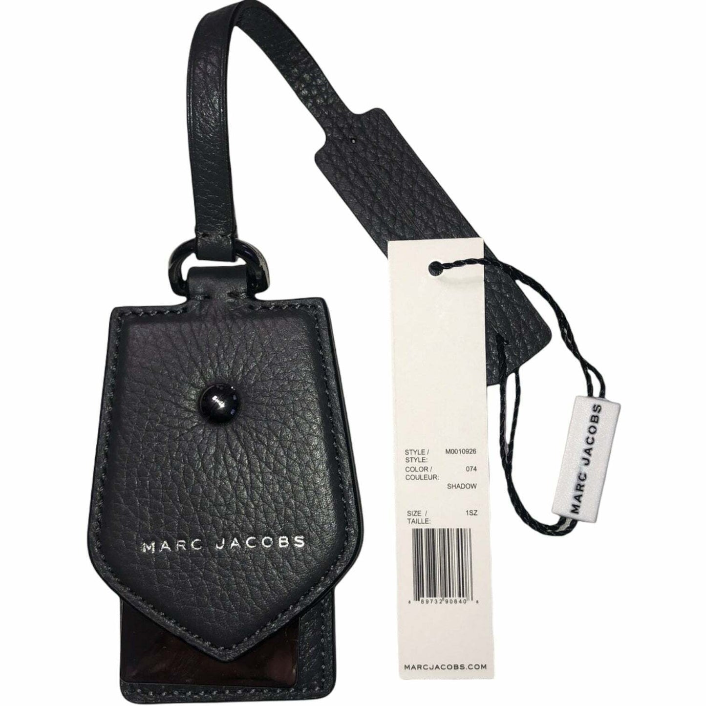 Marc Jacobs Purse Leather Hang Tag Bag Charm Black Gold One Size