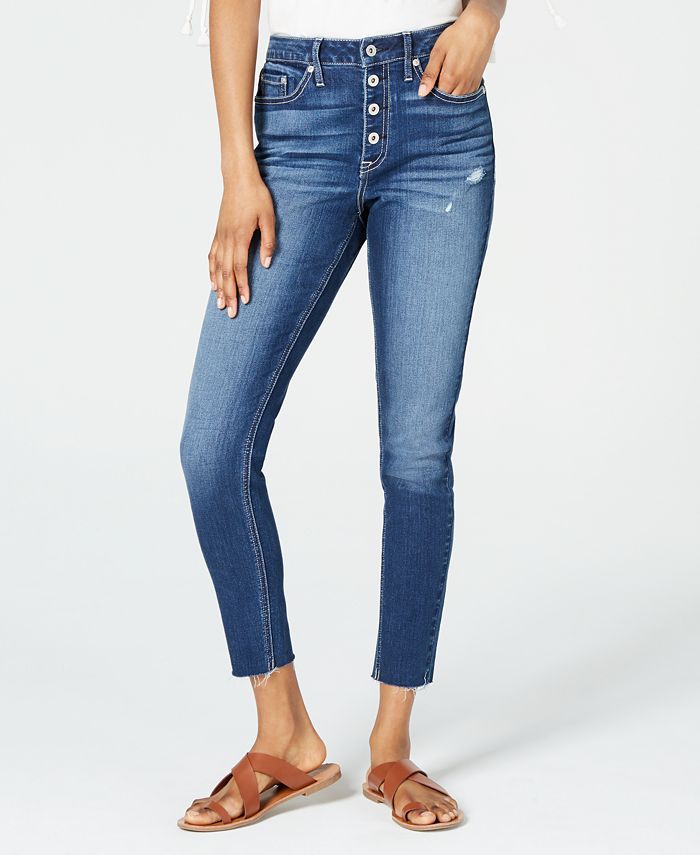 American Rag Junior's Ripped Button Fly Skinny Jeans Blue Size 11