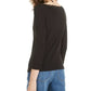 American Rag Junior's Lace Trim Top Black  Size Medium