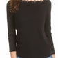 American Rag Junior's Lace Trim Top Black  Size Medium