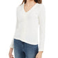 American Rag Junior's Lace Trimmed Button Front Top White Size XX-Large