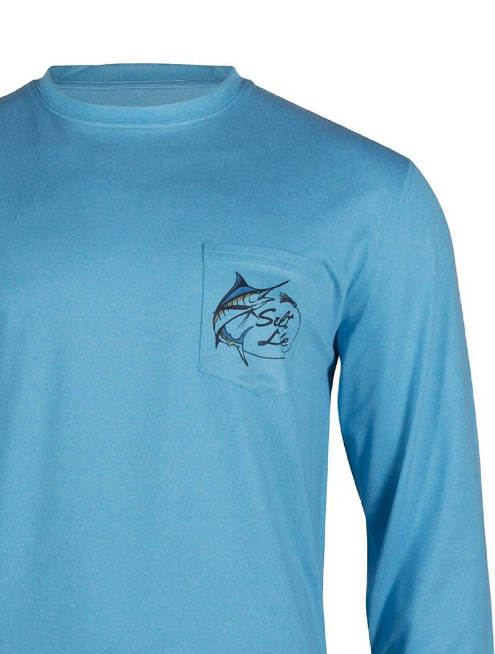 Salt Life Men's Marlin Lure Performance Long Sleeve T-Shirt Blue Size Medium
