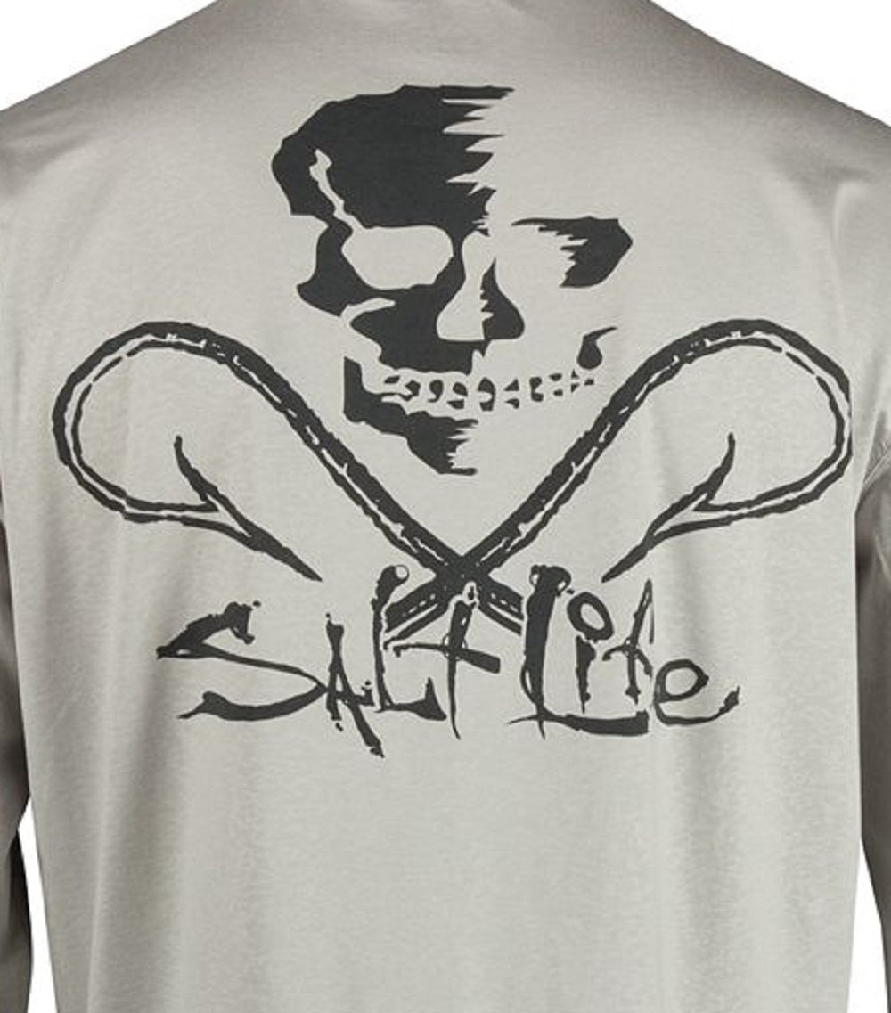 Salt Life Men's Performance Logo Graphic Long Sleeve Fishing T-Shirt Gray Size X-Large