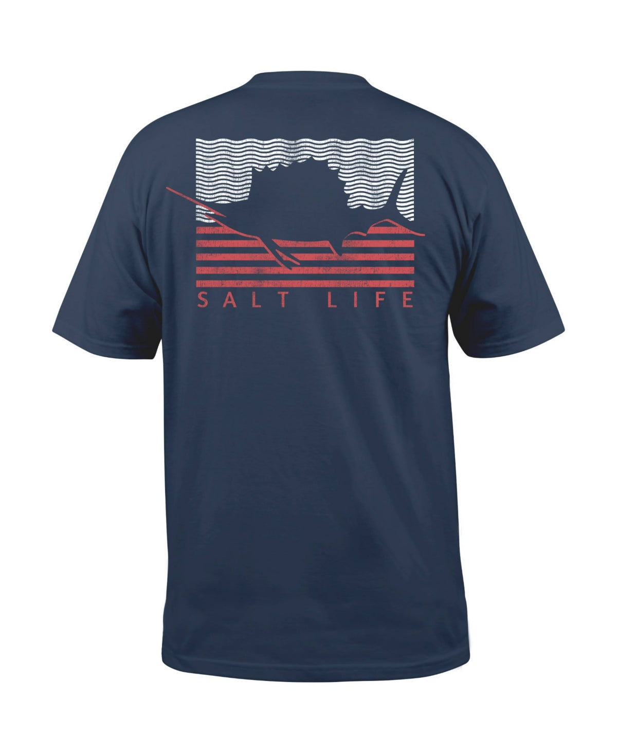 Salt Life Men's Sailing Flag Short Sleeve Pocket T-shirt Blue Size Large