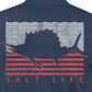 Salt Life Men's Sailing Flag Short Sleeve Pocket T-shirt Blue Size Large