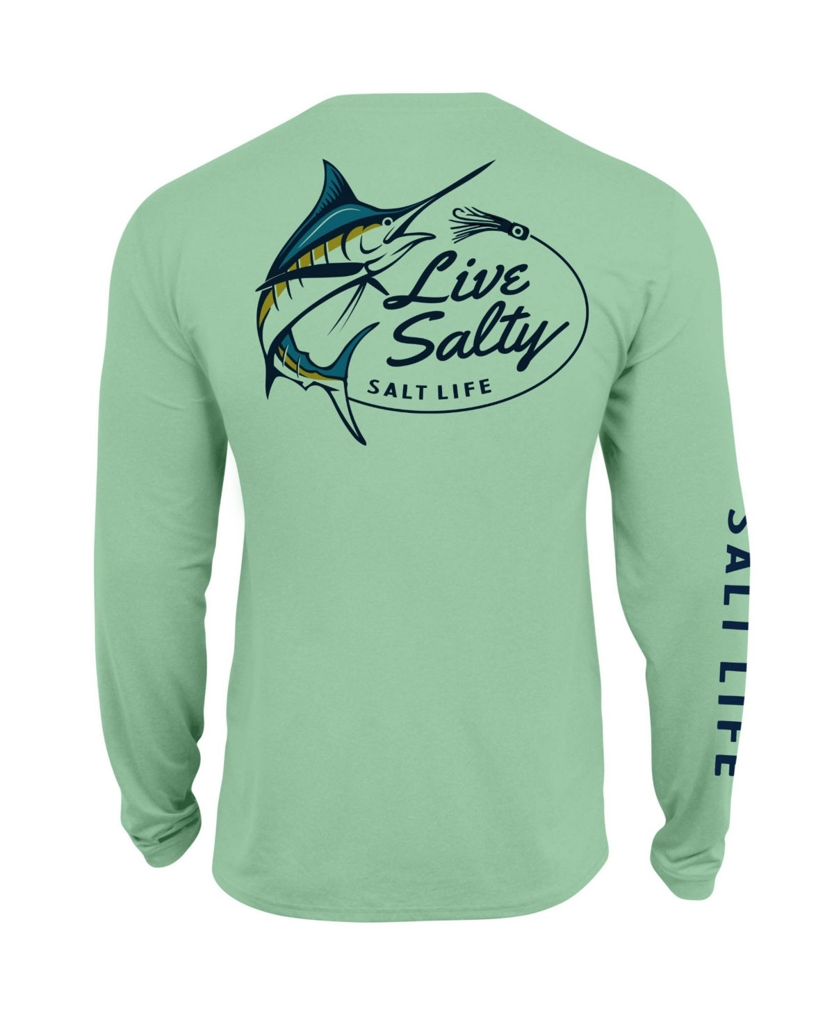 Salt Life Men's Marlin Lure Performance Long Sleeve T-Shirt Green Size Small