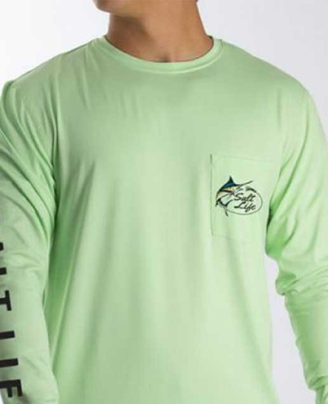 Salt Life Men's Marlin Lure Performance Long Sleeve T-Shirt Green Size Small