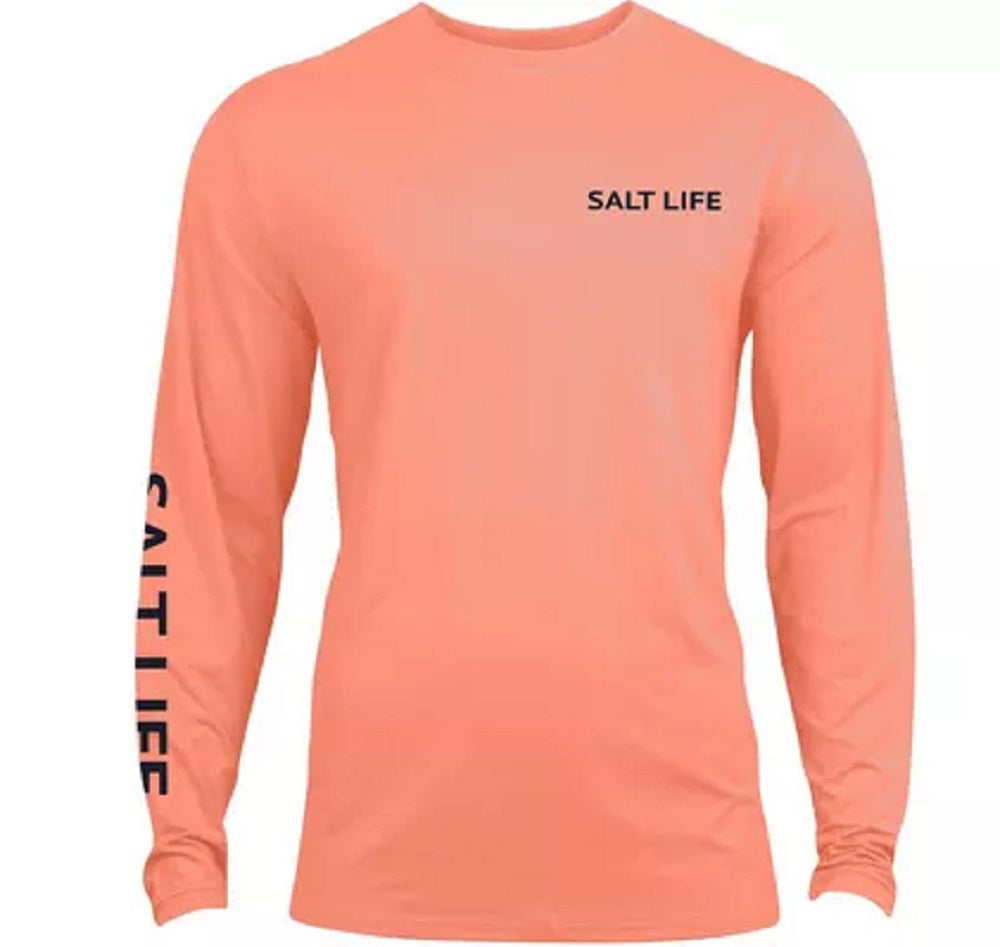 Salt Life Men's Pirates Cove Long Sleeve T-Shirt Pink Size XX-Large