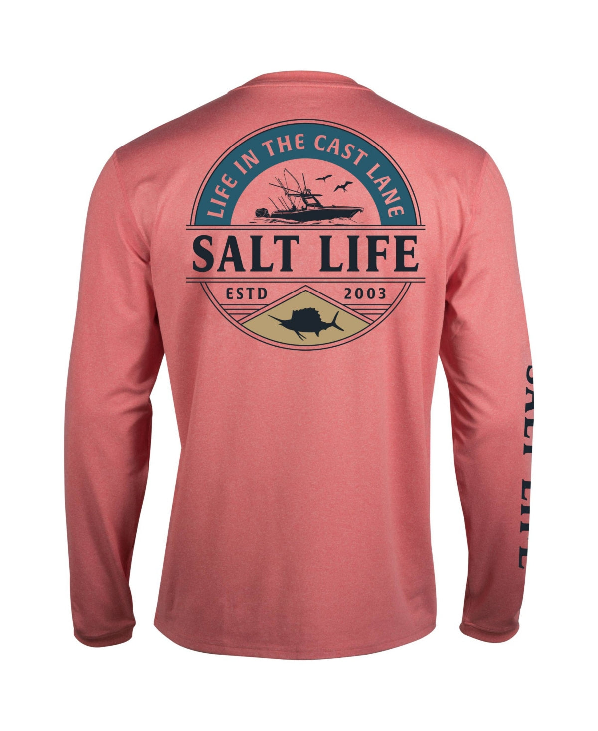 Salt Life Men's Performance Long Sleeve T-Shirt Orange Size Large