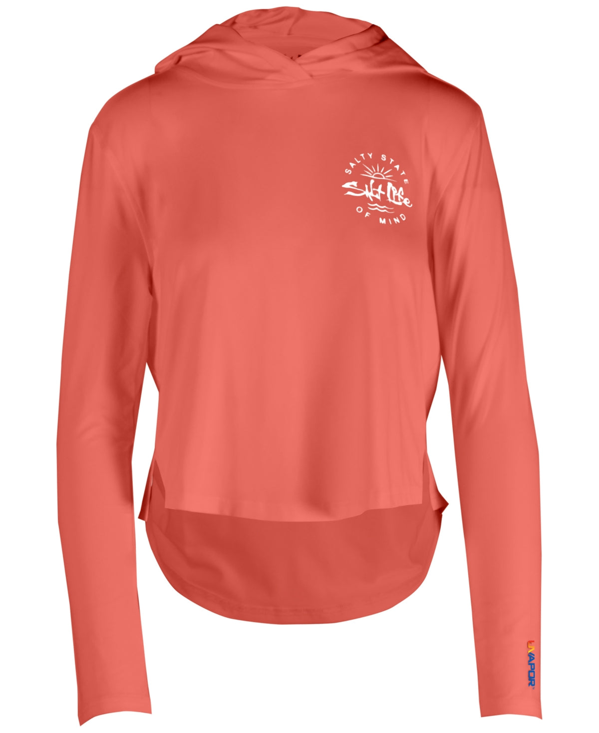 Salt Life Women's Seaglass Bay High Low Hoodie Orange Size Large