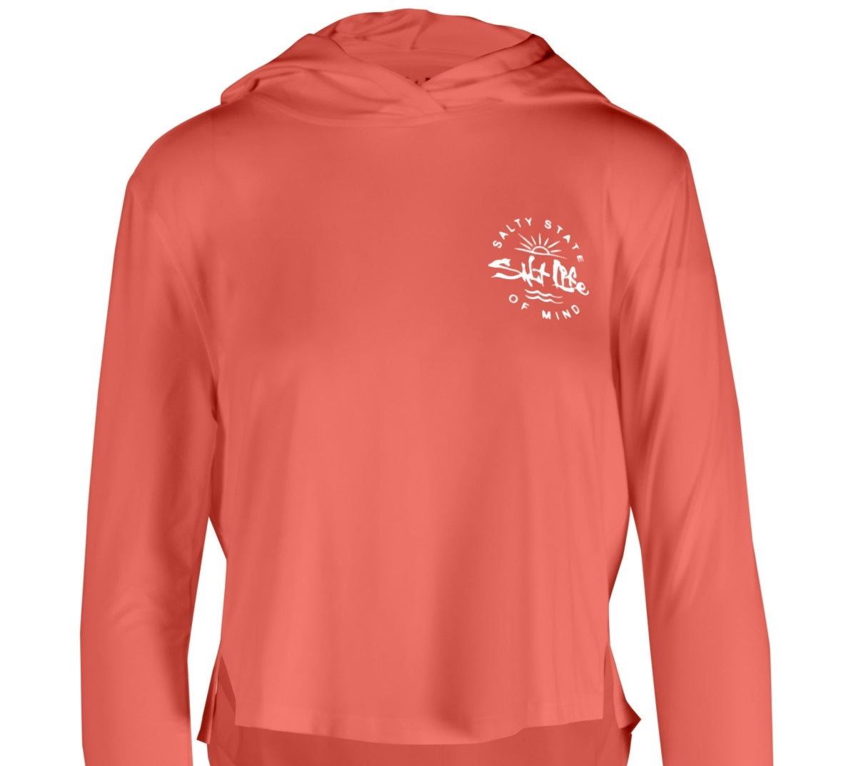 Salt Life Women's Seaglass Bay High Low Hoodie Orange Size Large